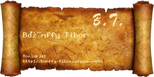 Bánffy Tibor névjegykártya